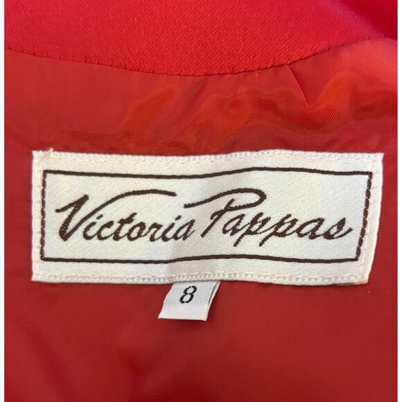 NWT Victoria Pappas Red Polka Dot Halter Dress 8 - Picture 5 of 6